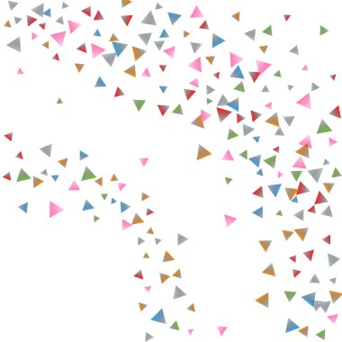 Beyaz zemin üzerine konfeti üçgenler.