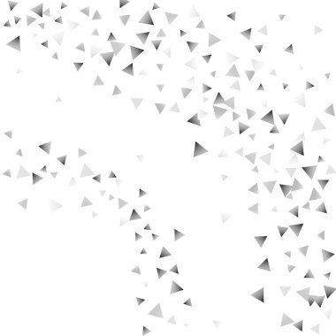 Beyaz bir arka plan üzerinde gümüş konfeti üçgen.