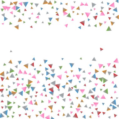 Beyaz zemin üzerine konfeti üçgenler.