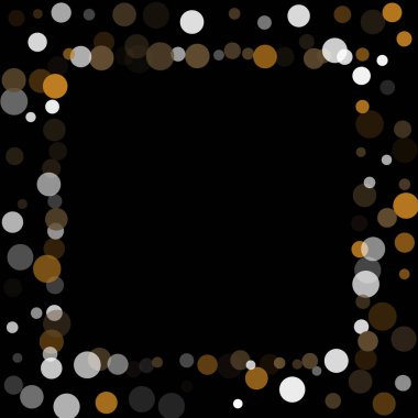 Altın, beyaz ve gri konfeti şeffaf noktalar.