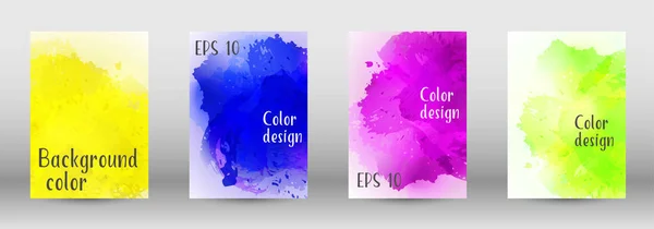 Design-Cover mit einem Bild von Aquarell-Spray. — Stockvektor