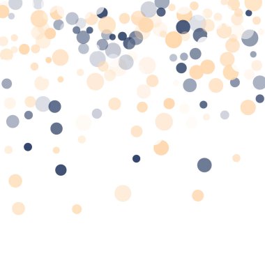 Altın, mavi konfeti şeffaf noktalar.