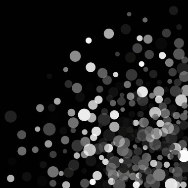  Siyah bir zemin üzerine gümüş glitter konfeti.