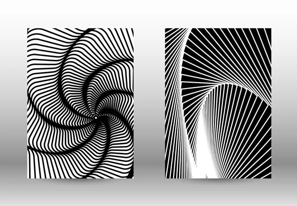 Set of abstract patterns with distorted lines. — Stock Vector