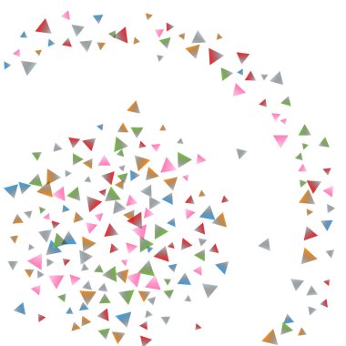 Beyaz zemin üzerine konfeti üçgenler.