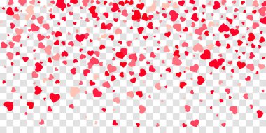 Kalp konfeti arka plan üzerine düşüyor.