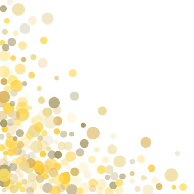 Beyaz zemin üzerine altın nokta konfeti.