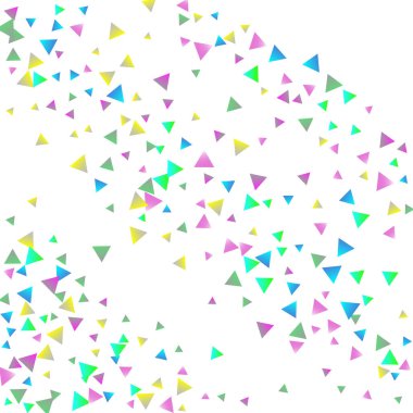 Beyaz zemin üzerine konfeti üçgenler.