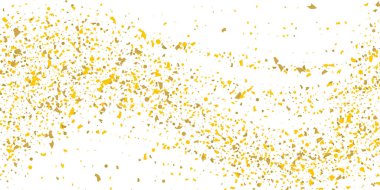 Beyaz arka planda altın parıltılı konfeti.