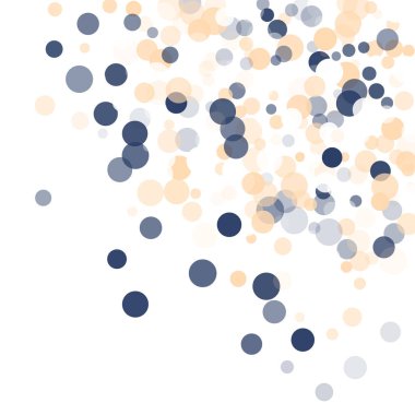 Altın, mavi konfeti şeffaf noktalar.