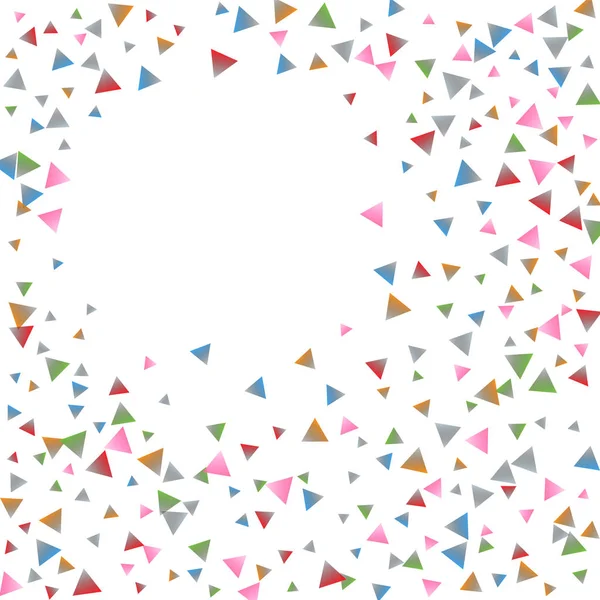 Konfetti trianglar på vit bakgrund. — Stock vektor