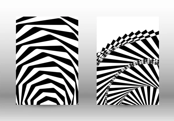 Set van abstracte patronen met vervormde lijnen. — Stockvector