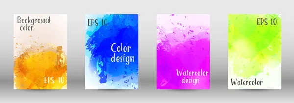 Design-Cover mit einem Bild von Aquarell-Spray. — Stockvektor