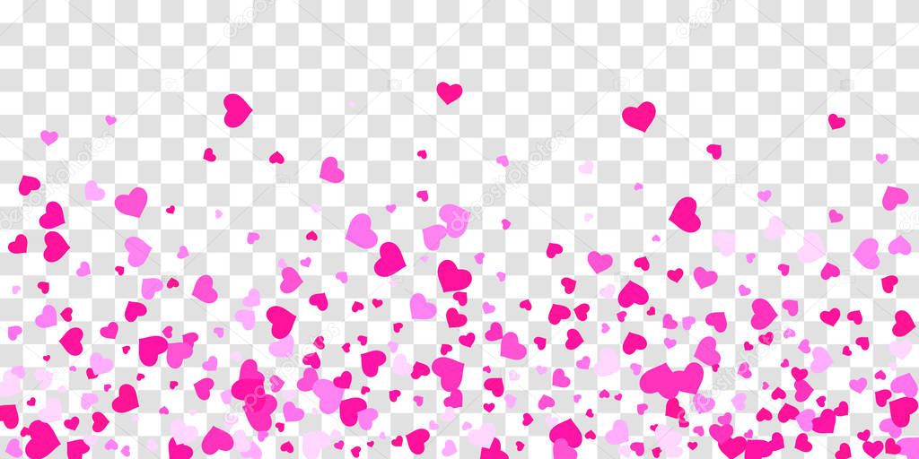 Heart of confetti falls on the background.
