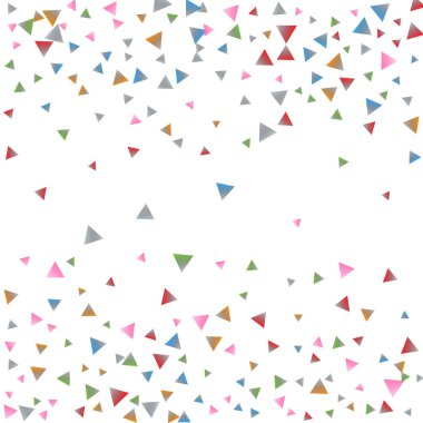 Beyaz zemin üzerine konfeti üçgenler.