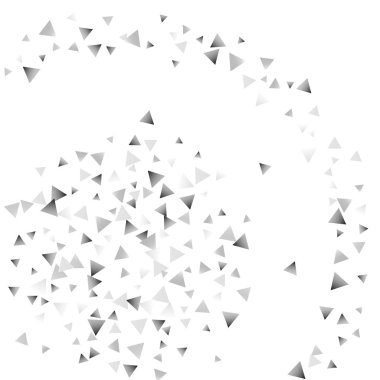 Beyaz bir arka plan üzerinde gümüş konfeti üçgen.