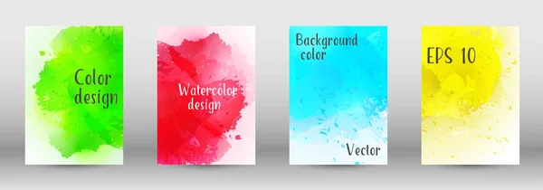 Couverture de conception avec une image de jet d'aquarelle . — Image vectorielle