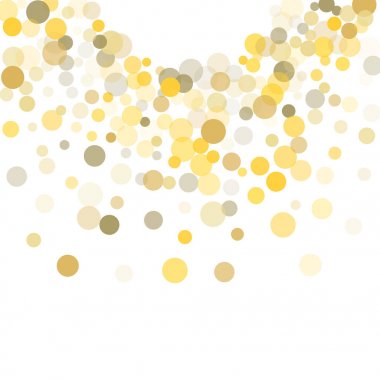 Beyaz zemin üzerine altın nokta konfeti.