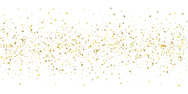 Zlaté třpytky konfety na bílém pozadí. — Stockový vektor