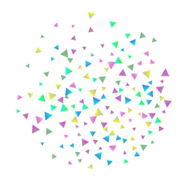 Beyaz zemin üzerine konfeti üçgenler.