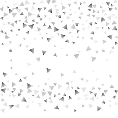 Beyaz bir arka plan üzerinde gümüş konfeti üçgen.