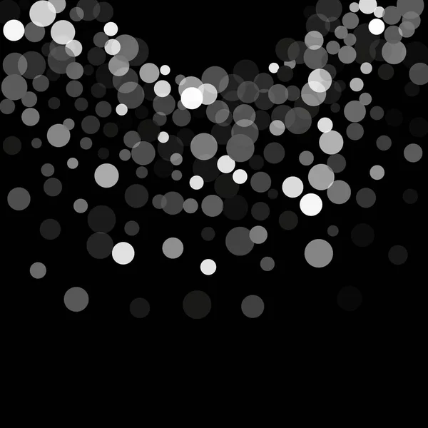 Ezüst csillámpor konfetti a fekete háttér. — Stock Vector