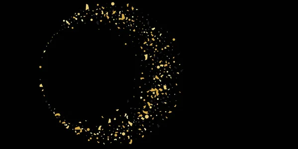 Brokat złoty cząstek konfetti na czarnym — Wektor stockowy