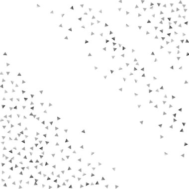 Beyaz bir arka plan üzerinde gümüş konfeti üçgen.