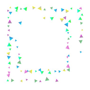 Beyaz zemin üzerine konfeti üçgenler.