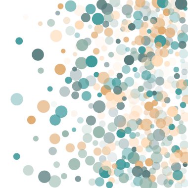 Beyaz arka plan konfeti şeffaf noktalar soyut.