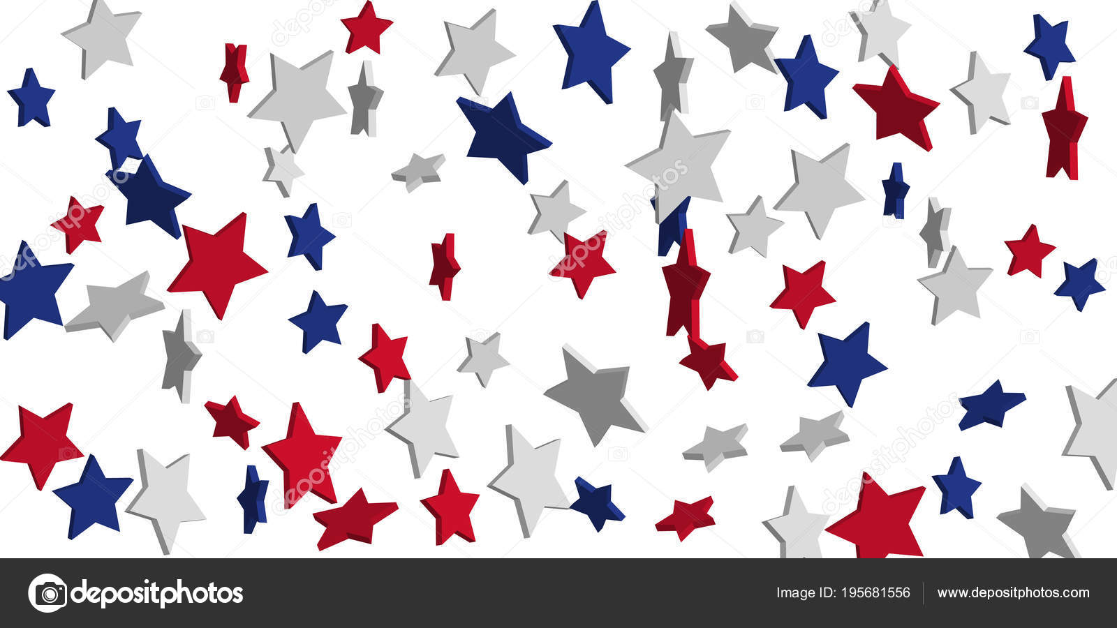 Abstract background red, blue, white stars Stock Vector by