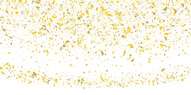 Beyaz arka planda altın parıltılı konfeti.