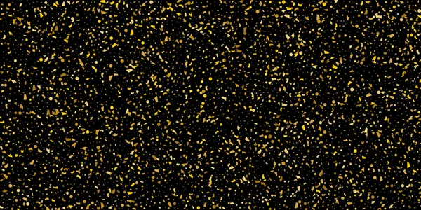Csillogó arany konfetti fekete részecskéket — Stock Vector