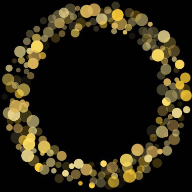 Siyah bir zemin üzerine altın glitter konfeti.