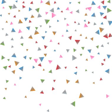 Beyaz zemin üzerine konfeti üçgenler.