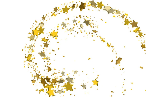 Gold volumetric star-confetti — Stock Vector