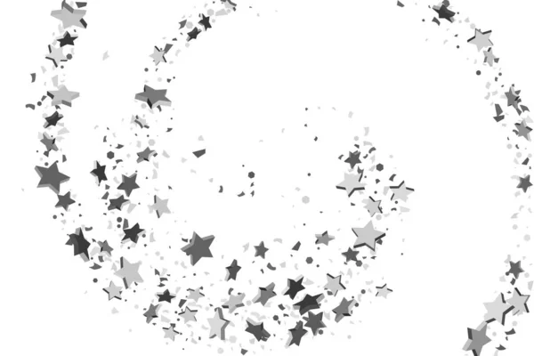 Серебряная объемная звездная конфетти — стоковый вектор