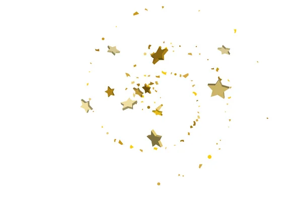 Gold volumetric star-confetti — Stock Vector
