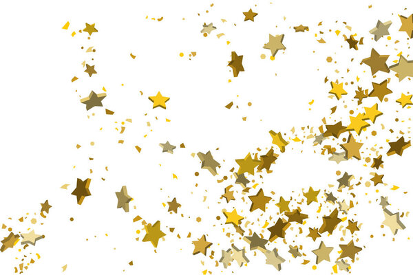 Gold volumetric star-confetti
