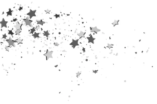 Plata volumétrica estrella-confeti — Vector de stock