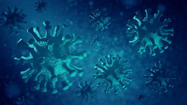 Virüs, 2019-ncov coronavirüs, Sars, Mers, grip, grip. Organizmanın içindeki tehlikeli bir virüs hücresine yakından bakın. Son derece detaylı 3D görüntüleme mikroskobik büyütme. Bilim ve Tıp