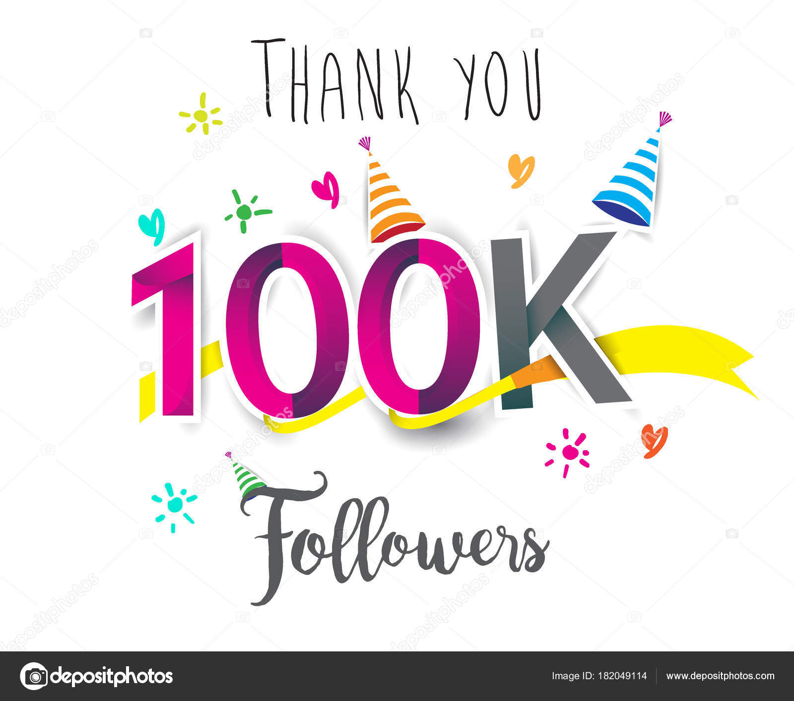 thank you design template social network followers web user