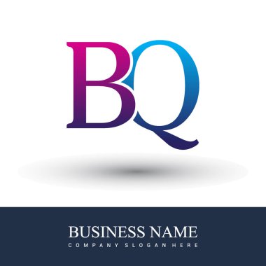 BQ harf logo, iş ve şirket için ilk logo kimlik    