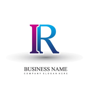IR harf logo, iş ve şirket için ilk logo kimlik  