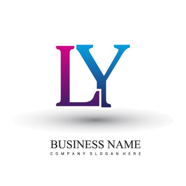 Ly harf logo, iş ve şirket için ilk logo kimlik
