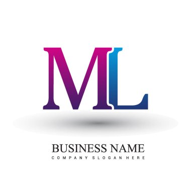 ml harf logo, iş ve şirket için ilk logo kimlik  