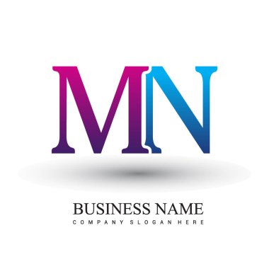 MN harf logo, iş ve şirket için ilk logo kimlik  