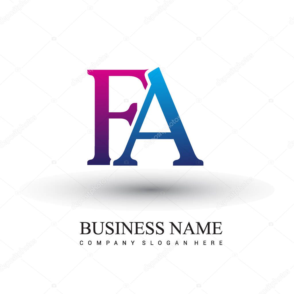 fa letters  logo, initial logo identity for your business and company  