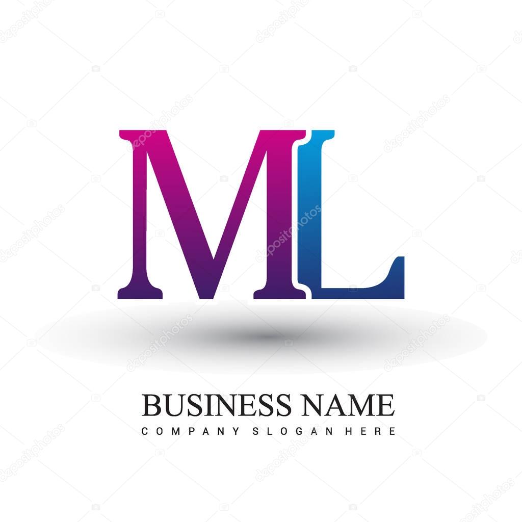 Ml  letters  logo, initial logo identity for your business and company