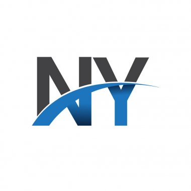 NY harf logo, iş ve şirket için ilk logo kimlik      